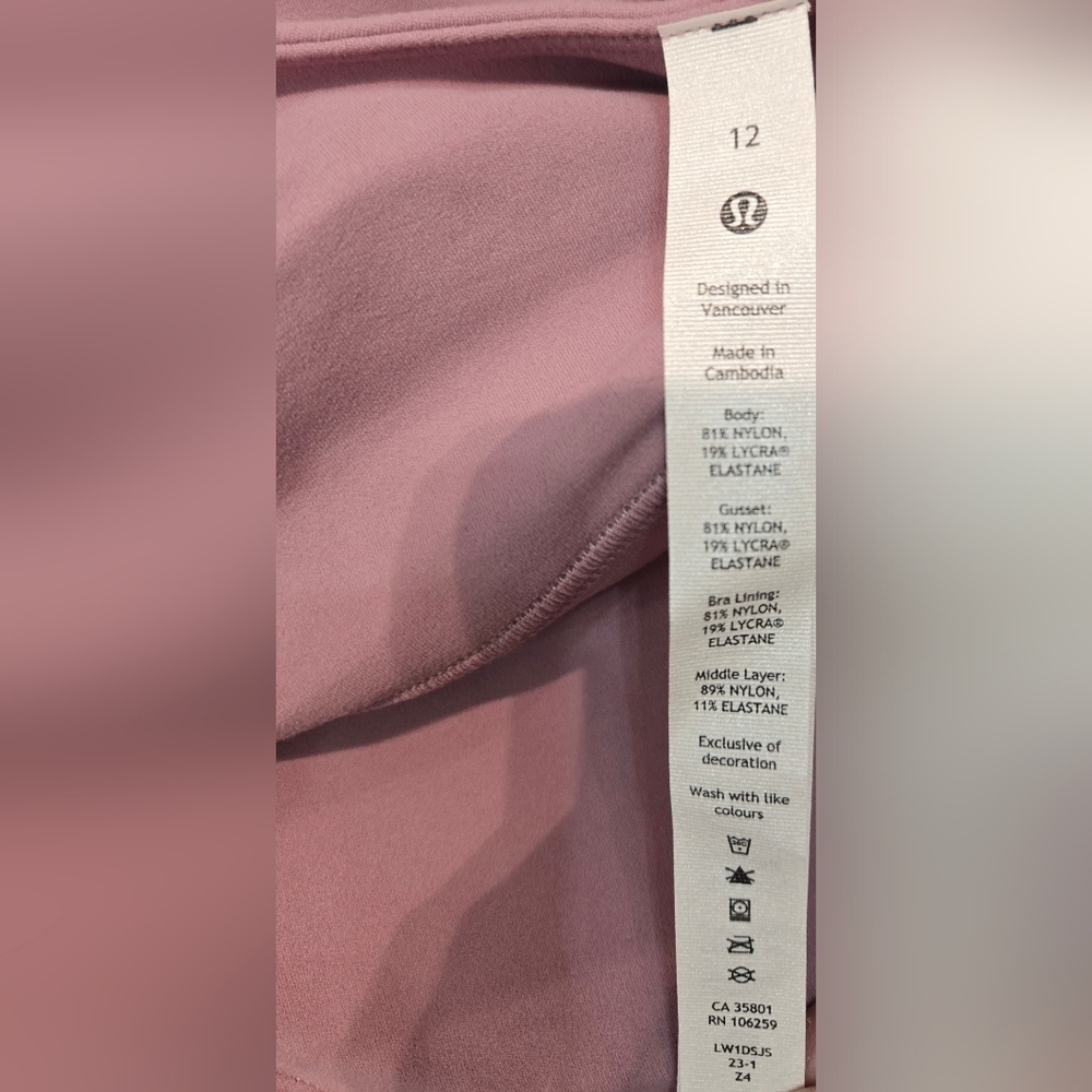 Lululemon Align Bodysuit 8" Velvet Dust Pink Size 12 NWT Msrp $128 - Picture 9 of 10